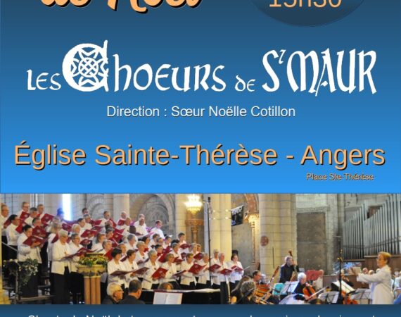Concert de Noël à l'Eglise Sainte-Thérèse à Angers le dimanche 3 décembre à 15h30