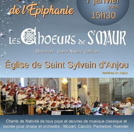 Concert de l'Epiphanie le dimanche 7 janvier 2024 à St Sylvain d'Anjou