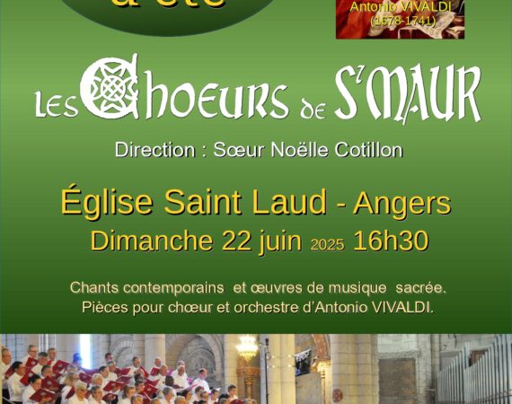 Concert de fin d'année chantante 2025 le 22 juin 2025 en l'église St Laud d'Angers